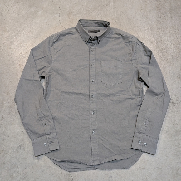 Proof Huckberry Button Up Shirt Mens M Gray Long Sleeve Casual - Picture 1 of 6